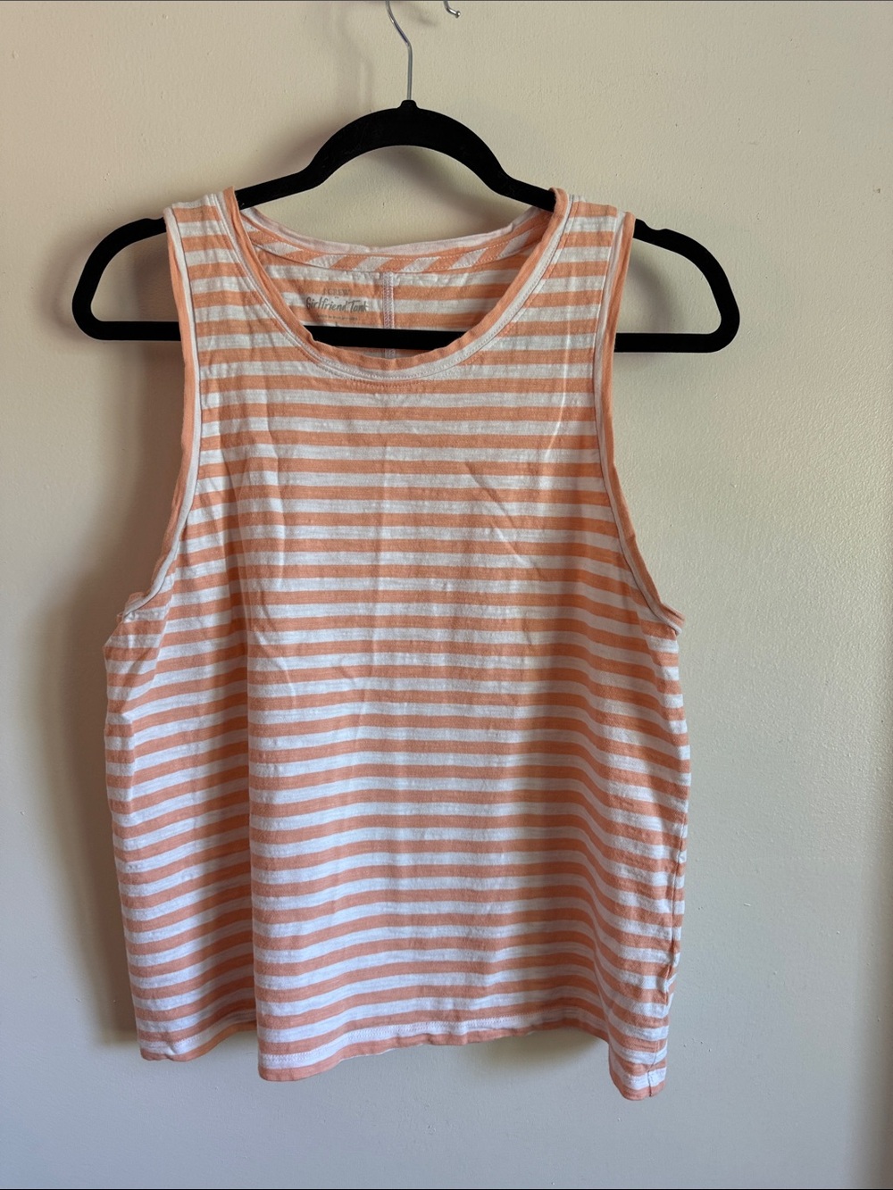 J. Crew Peach and White Striped Tank